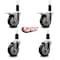Service Caster 4'' Black Poly Swivel 1-1/2'' Expanding Stem Caster Set 2 Total Lock Brakes, 4PK SCC-EXTTL20S414-PPUB-BLK-2-S-2-112 - alternate 5